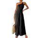 thumbnail image 2 of Ichuanyi Womens Swimsuits Clearance Women's Summer Slimming Straps One Shoulder Pleated High Waist Casual Wide Leg Pants Solid Jumpsuit Romper Ichuanyi Ichuanyi, 2 of 9