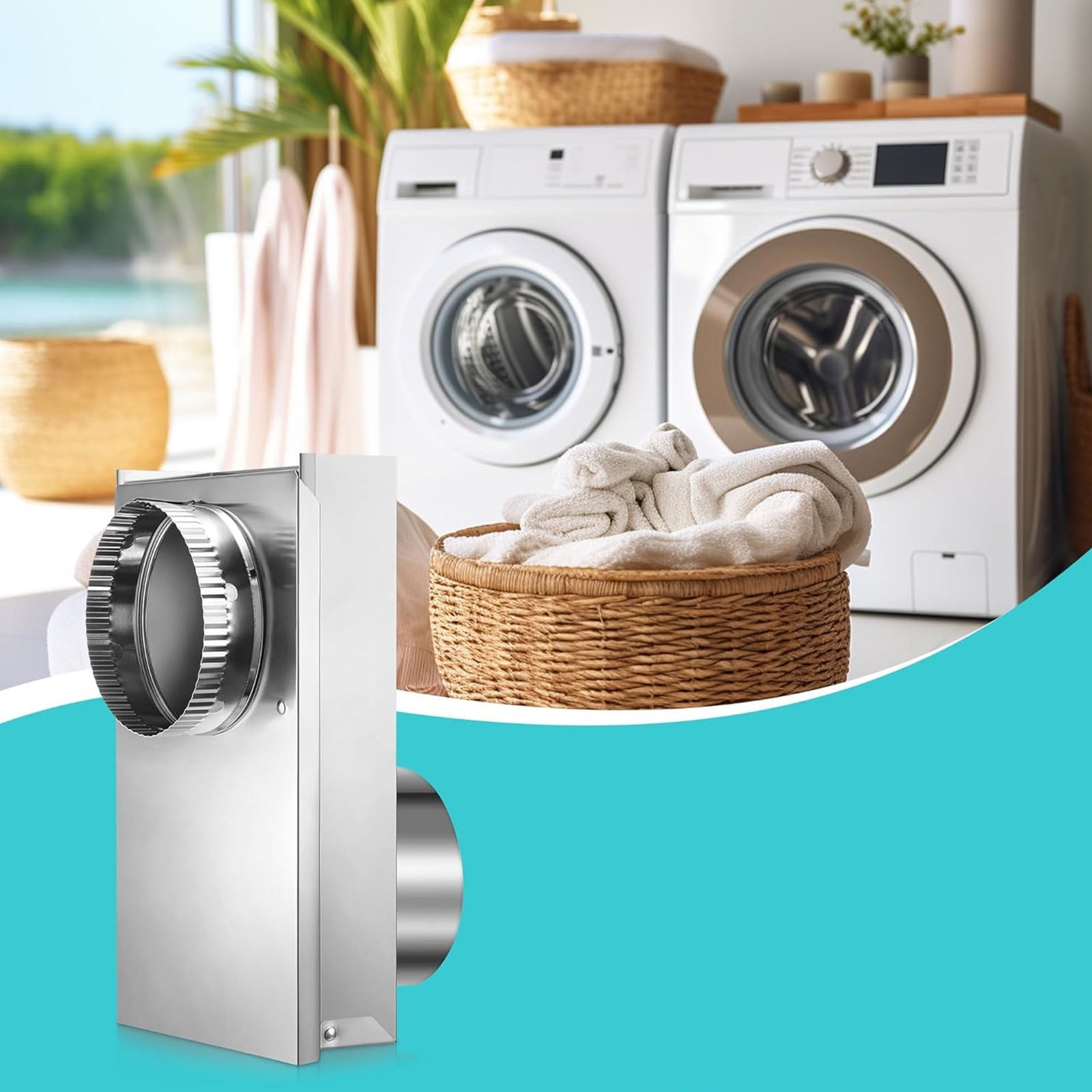 Flexible Adjustable Dryer Vent Periscopes Vent Adapter Suitable for Tight Spaces Includes Secure Clamps Aluminum Tape
