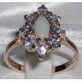 thumbnail image 2 of LBG British Made Solid 10k Rose Gold ring with Natural Opal & Tanzanite Womens Engagement Ring - 33 size options - Size 9.75, 2 of 5