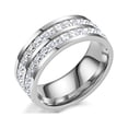 thumbnail image 2 of Anillo de mujer, joyería femenina, decoraciones de vestir, compromiso de boda, anillos brillantes para mujer, accesorio de moda, decoración de Ropa, zapatos y accesorios Miscelánea Plata/2 capas Minnieouse AP015313-02, 2 of 6