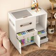 thumbnail image 3 of Cat Litter Box Enclosure Furniture Style, White Hidden  Cat Cabinet with Storage and Pet House, Fit Most of Litter Box, 3 of 18