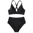 thumbnail image 4 of Gibobby Trajes de Baño para Mujer Bikini de cintura alta para mujer, bañadores sexys de dos piezas con realce, traje de baño Vintage, conjunto de Bikini (Negro,M), 4 of 5