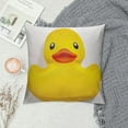 thumbnail image 2 of COMIO  Rubber Duck Throw Pillow Cushion Cover, Yellow Squeak Ducky Toy Fun Bubble Bath Animal Kids Room Duckling Print, Decorative Square Accent Pillow Case,Yellow White, 2 of 5