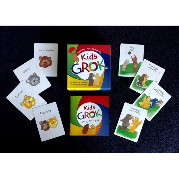 GROK Conversation Cards for Kids - Helps Children Build Confidence, Express Their Feelings and Develop Meaningful Interactions - Ideal for Parents, Teachers & Therapists - 22 Games for Kids Age 3-10