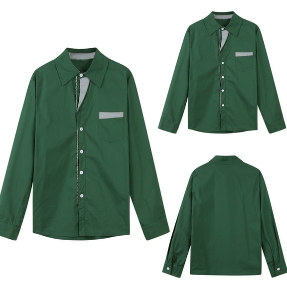 Lilgiuy Men's Slim Fit Dress Shirts Casual Buttons Beach Non-positioning Print Turn Down Short Sleeve Shirt Blouse for Party Club Birthday