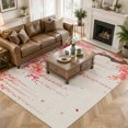 thumbnail image 3 of Area Rugs 5'x7', Spring Floral Carpet Runner Indoor Outdoor Rugs Home Decor Aesthetic, Pink Weeping Cherry Blossom Branches Beige Non Slip Mats Washable Accent Rug for Living Room Bedroom, 3 of 8