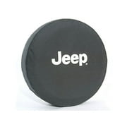 Genuine OE Mopar Spare Tire Cover, Cloth, White Jeep Logo - 82209953AB