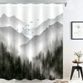 thumbnail image 3 of Extra Long 84 Inch Gray Misty Forest Shower Curtain Grey Nature Foggy Tree Mountain Shower Curtains for Bathroom Waterproof Fabric Woodland Decorative Modern Bath Curtain (Dark1, 72" x 84"), 3 of 6