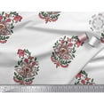 thumbnail image 2 of Soimoi Rayon Fabric Leaves & Floral Block Decor Fabric Printed Yard 56 Inch Wide, 2 of 3