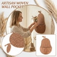 thumbnail image 2 of Handmade Woven Rattan Wall Mounted Storage Basket, Pocket Shape Design, Miscellaneous Organizer for Bathroom, Kitchen, or Entryway, Hanging Basket, 2 of 6