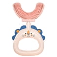 thumbnail image 3 of Cepillo de dientes en forma de U Silicona Formación para niños Cepillo de dientes Manual de 360 ​​grados Limpieza Reutilizable Limpieza de Limpieza Hogar Suministros Rosa Methold HA028517-01B, 3 of 7