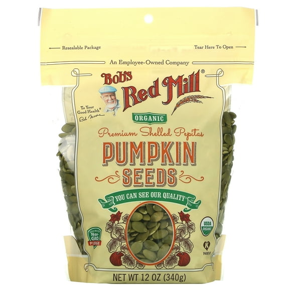 Bob's Red Mill, Pépites Décortiquées Biologiques Premium, Graines de Citrouille, 12 oz (340 g)