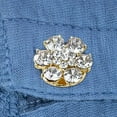 thumbnail image 3 of Elegantes gemelos de plata para hombre, con diseño de botones y piedras preciosas brillantes, para camisa de vestir formal de negocios, regalo, 3 of 5