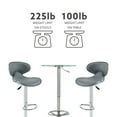 thumbnail image 6 of Agnes 3-Piece Metal and Glass Pub Table Set, Gray Faux Leather, 6 of 8