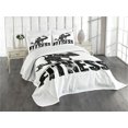 thumbnail image 3 of Ambesonne Fitness Quilted Bedspread Set 3 Pcs, Grunge Strong Man Woman, King Size, Black and White, 3 of 5