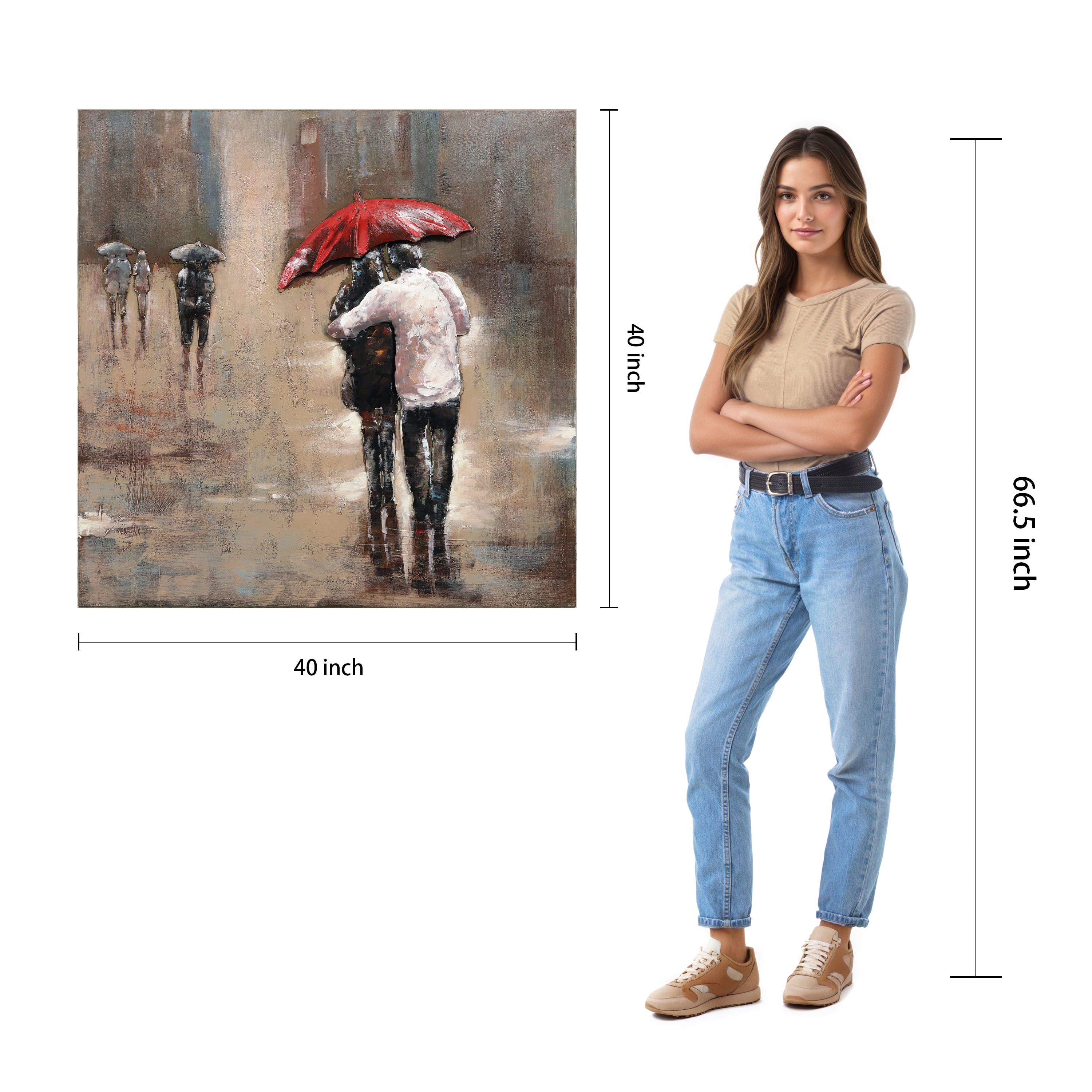 Empire Art Direct Empire Art "Rain"Primo Mixed Media Hand Painted Iron Wall Sculpture