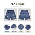 thumbnail image 6 of Necooer Womens Plus Size Blue Denim Shorts Summer High Waist Folded Hem Stretchy Distressed Denim Shorts, 6 of 8