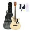 40 Inch Acoustic Guitar Beginner Guitar Starter Bundle Kit with Bag, Tuner, Pickguard and String Set Wood Color
