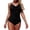 Black, variant on Women's One Piece Swimsuit Ruched Tummy Control Bathing Suits Vintage Retro Push Up Swimwear