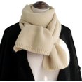 thumbnail image 3 of GHSDFBB Solid Winter Scarf for Girls Women Cold Weather Fashionable Knit Scarves, 3 of 7