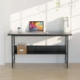 thumbnail image 4 of TY Arts & Culture Modern 47" Wood Tone Computer Desk - U-Shaped Steel Legs - Lap Desk with Bookshelf - Black, 4 of 9