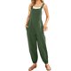 thumbnail image 1 of Gibobby pantalones siameses de pierna ancha Mono sin mangas para mujer, mono informal liso de verano, pantalones con peto de pierna ancha, mono con botones y bolsillos con bot(Verde， L), 1 of 5