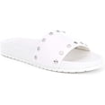 thumbnail image 4 of Donna Karan Cannes Stud Detail Slide Sandals, Nappa Leather White 9, 4 of 4