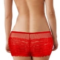 thumbnail image 5 of Women's Boyshorts Ruffled Bloomers Lace Panties Sheer Floral Cute Lace Shorts Dance Underwear Womens Lace Underwear Red One Size, 5 of 5