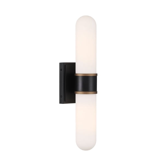 CAP-8512-MK-TG Crystorama Lighting Capsule - 12W 2 LED Wall Sconce-4.75 Inch Tall and 18.5 Inch Wide
