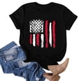 thumbnail image 4 of ORT Womens American Flag T Shirt Patriotic Shirts 4th of July Gift Shirt USA Flag Stars Stripes Graphic Short Sleeve Casual Tops(Z1-Black,M), 4 of 5