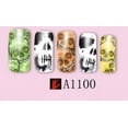 thumbnail image 3 of 4 Full Sheet Skull of Assorted Water Nail Decal Punk Gothic Rockabilly SKULL Nail Wrap Decals Sticker Salon Quality Nail Art - Great for Halloween!, 3 of 12