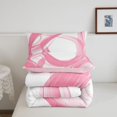 thumbnail image 5 of Homewish Pink Watercolor Ombre Queen Comforter Set For Girls,Geometric Abstract Comforter Sets Queen,Pink Reversible,3pcs,1 Comforter and 2 Pillowcases, 5 of 7