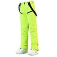 thumbnail image 4 of Xfvqtps Men and Women Snow Pants Ski Bibs Snowboarding Adjustable Straps Solid Color Zipper Pockets Warm Waterproof Winter Overalls Green, 4 of 6