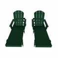 thumbnail image 5 of WestinTrends Adirondack Poly Reclining Chaise Lounge With Arms & Wheels (Set Of 2), Dark Green, 5 of 5