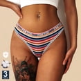thumbnail image 2 of FINETOO 3 unids/set mujer algodón sin costuras Tanga Sexy colorido rayas lencería bragas S-XL tangas mujer letra cintura ropa interior Tan Jianjun unisex, 2 of 2