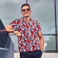 thumbnail image 4 of Balery Palm Tree Pattern on Red Camisa Polo de Hombre con Estampado, de Manga Corta y Tejido Medio, Camisa Tipo Golf Polo-4X-Large, 4 of 6