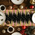 thumbnail image 3 of Burlap Table Runner 72 Inches Long,Merry Christmas Golden Xmas Tree Non-Slip Kitchen Table Runners for Dining Room Everyday Use Party Table Decorations Winter Snowflake Black, 3 of 9