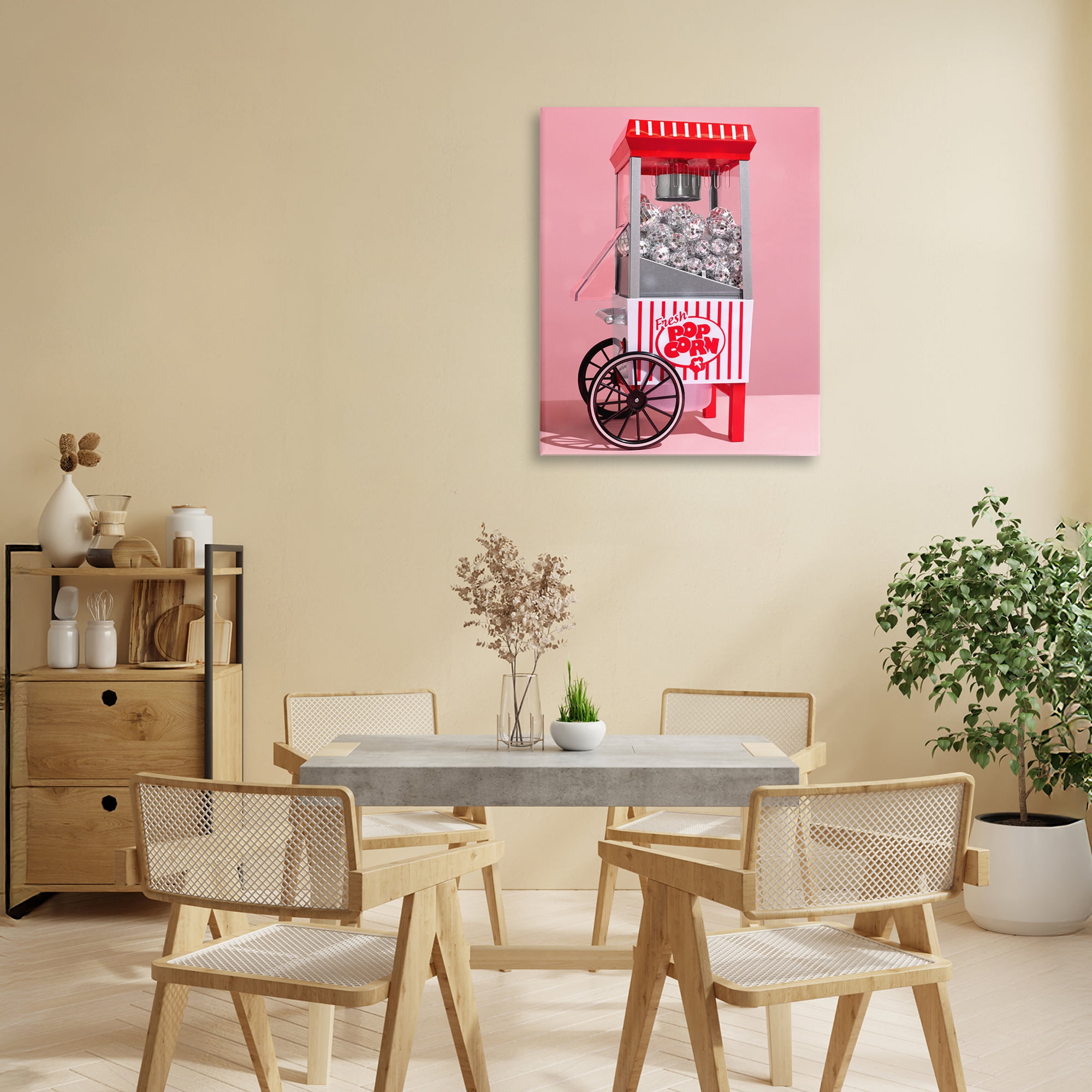 Stupell Industries Movie Popcorn with Disco Balls Canvas Wall Art, design by LISH Creative