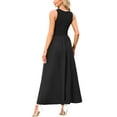 thumbnail image 3 of INSPIRE CHIC Sleeveless Maxi Dress for Women's Patchwork A-Line Crew Neck Stretchy Casual Tank Dress XS Black, 3 of 6