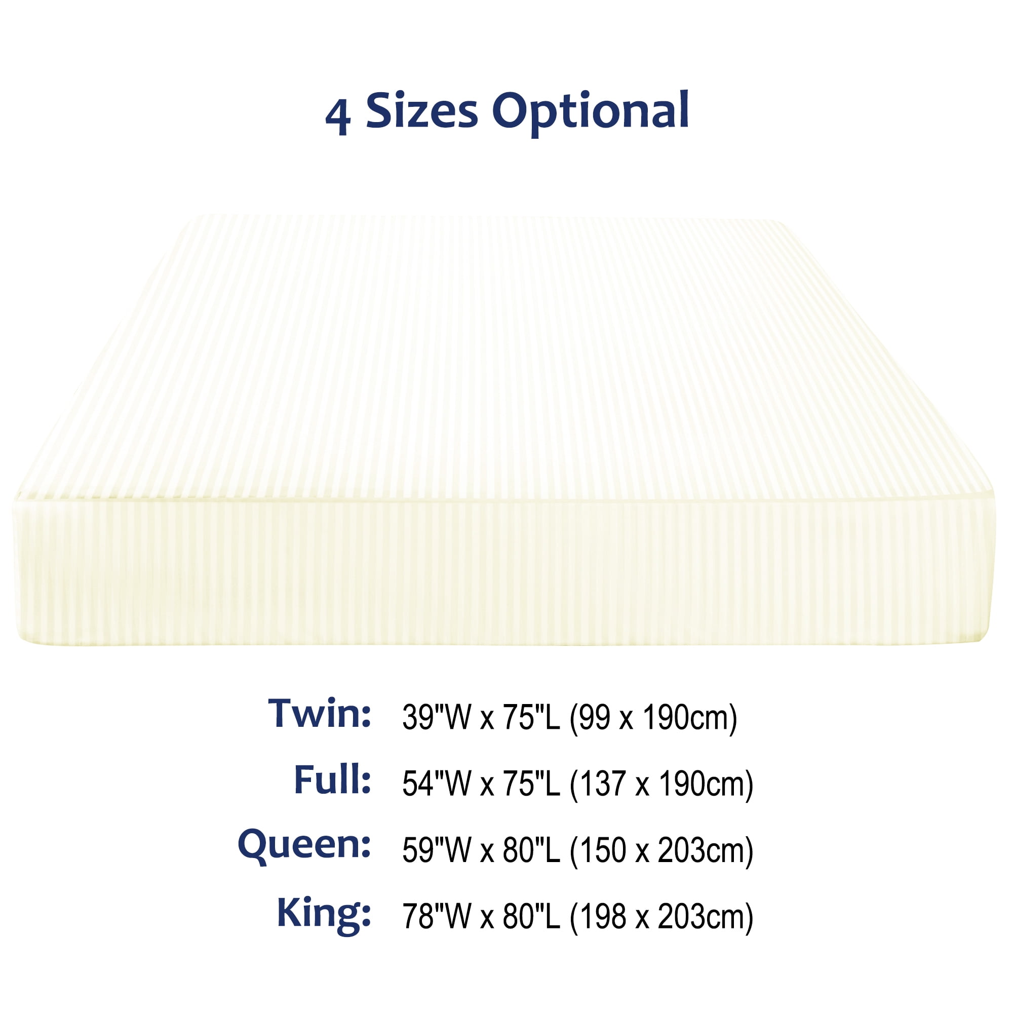 Unique Bargains Soft 100GSM Striped 16 Inch Deep Pocket Fitted Sheets Full Beige