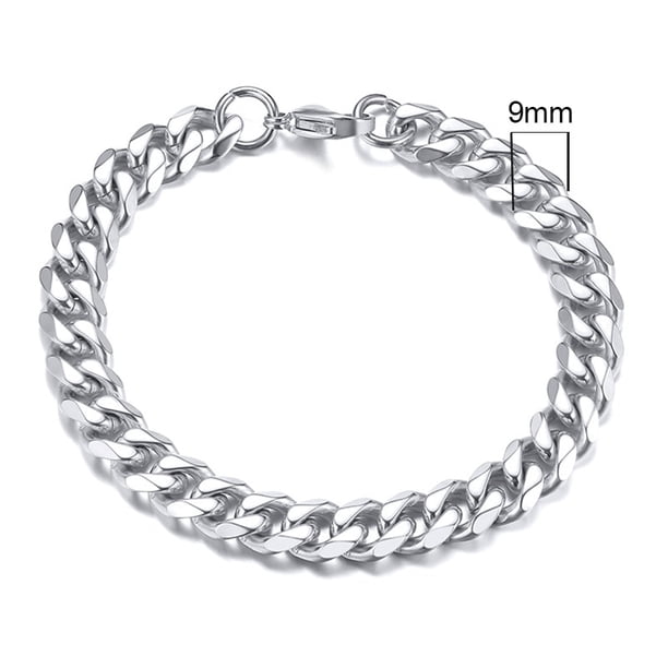 Vnox 3-11mm Chunky Miami Curb Chain Bracelet para hombres, acero inoxidable Cuban Link Chain Wristband Classic Punk Heavy Male Jewelry Dengxun unisex