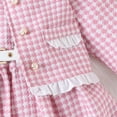 thumbnail image 4 of TAIAOJING Girl Pants Sets Two Pieces Toddler Winter Long Sleeve Pink Plaid Coat Dress Belt 3Pcs Clothes Set Outfits 3-4 Years, 4 of 6
