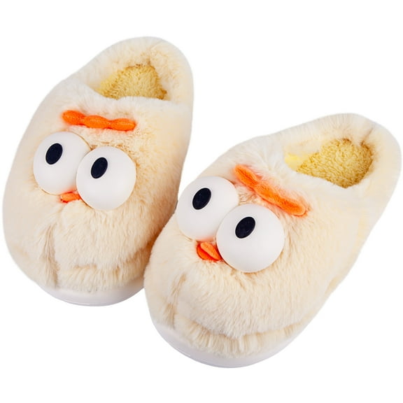 Cute Animal Slippers Soft Sole Indoor Shoes Winter Warm Thick Plush Fuzzy House Socks Furry Home Slippers For Girls Women