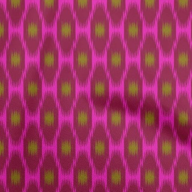 oneOone Rayon Maroon Fabric Ikat Craft Projects Decor Fabric Printed By The Yard 56 Inch Wide