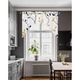 thumbnail image 4 of Yellow Black Leaves Kitchen Swag Valances for Windows, Rustic Branches Botanical Swag Valances Curtains for Living Room, Rod Pocket Window Treatments for Bathroom, Bedroom, Cafe, 56"x36", 4 of 6