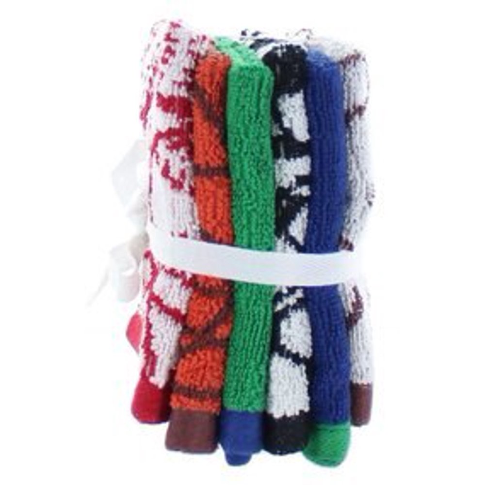 Just For Kids 6pk Sports Washcloths