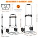 thumbnail image 4 of Yeshouse Carretilla plegable, carretilla de mano resistente con capacidad de carga de 100 kg, base de acero y asa ajustable, carrito plegable multiusos con ruedas para mudanzas, compras y viajes, 4 of 6