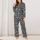 thumbnail image 2 of Balery simple white Snowflake Conjunto de Pijama con Estampado para Mujer, Conjunto de Dos Piezas con Manga Larga, Ropa de Dormir Suave con Bolsillos, Pijamas Cómodos-Medium, 2 of 7