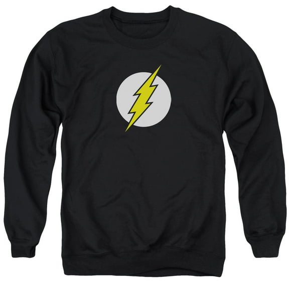 DC Comics Flash Flash Logo Adult Crewneck Sweatshirt Black