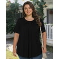 thumbnail image 3 of KOITHOT Womens Plus Size Tops Short Sleeve Shirts Tunic Tops for Women Crew Neck Casual Loose Blouses, 3 of 6